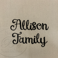 Kitchen Hand Towel - Last Name Family Embroidered (Black)